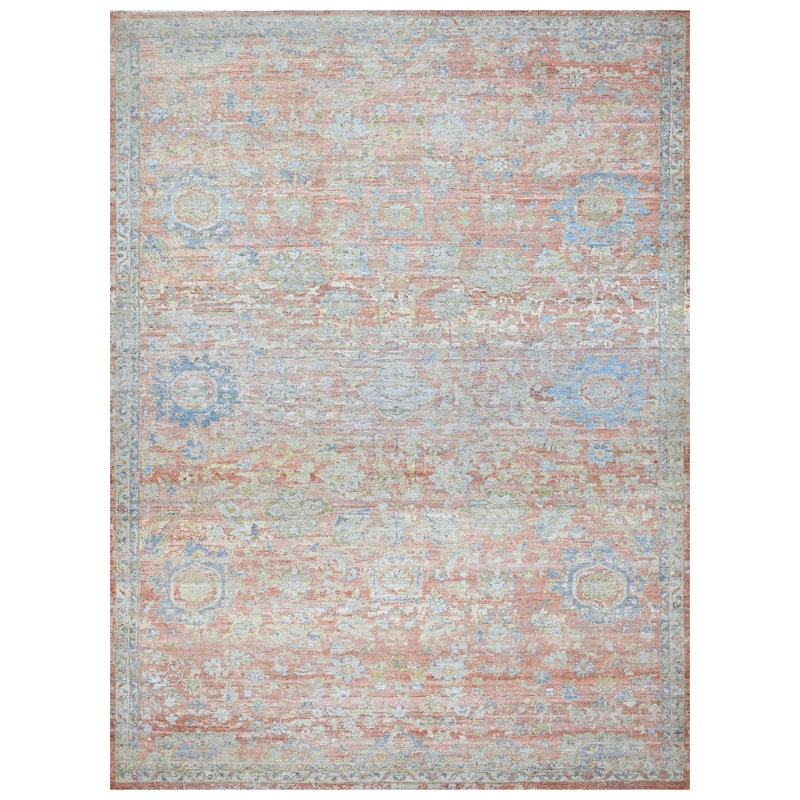 Tapis rectangulaire en laine noué à la main, Rectangle 10 pi x 14 pi