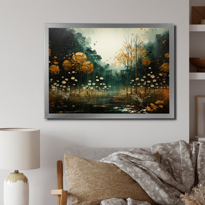 «Yellow Green Plants Enchanted Forest III», reproduction d'art sur toile