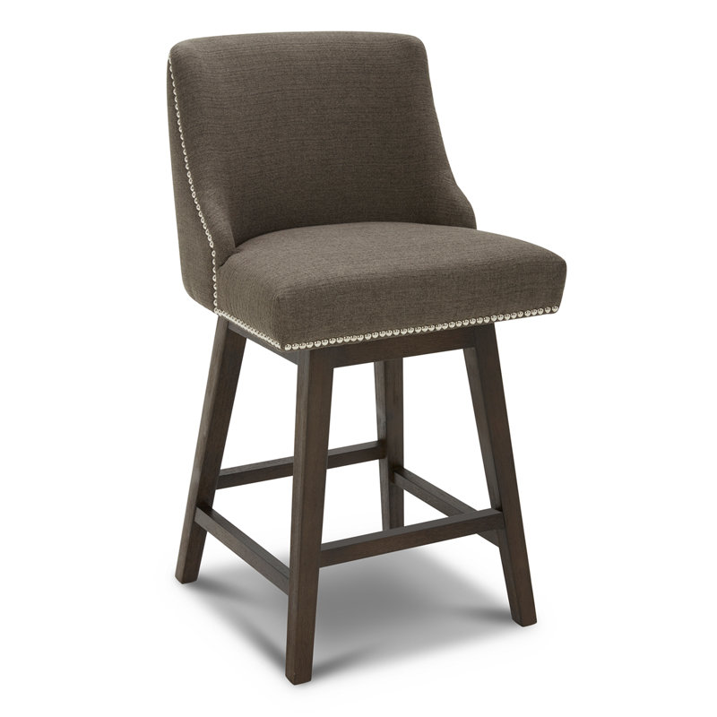Shurma Swivel Upholstered Counter Stool, Charcoal