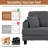 Oriana 2-Piece Sofa And Ottoman With Pillow And USB Port For Small Space Living Room Apartment-2084362318