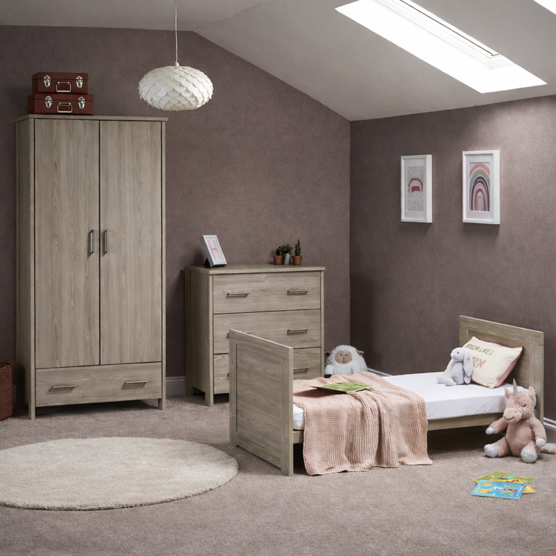 Nika Cot Bed 3-Piece Nursery Furniture Set, Grey Wash
