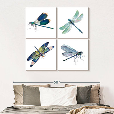 Libellules bleues, reproduction sur toile