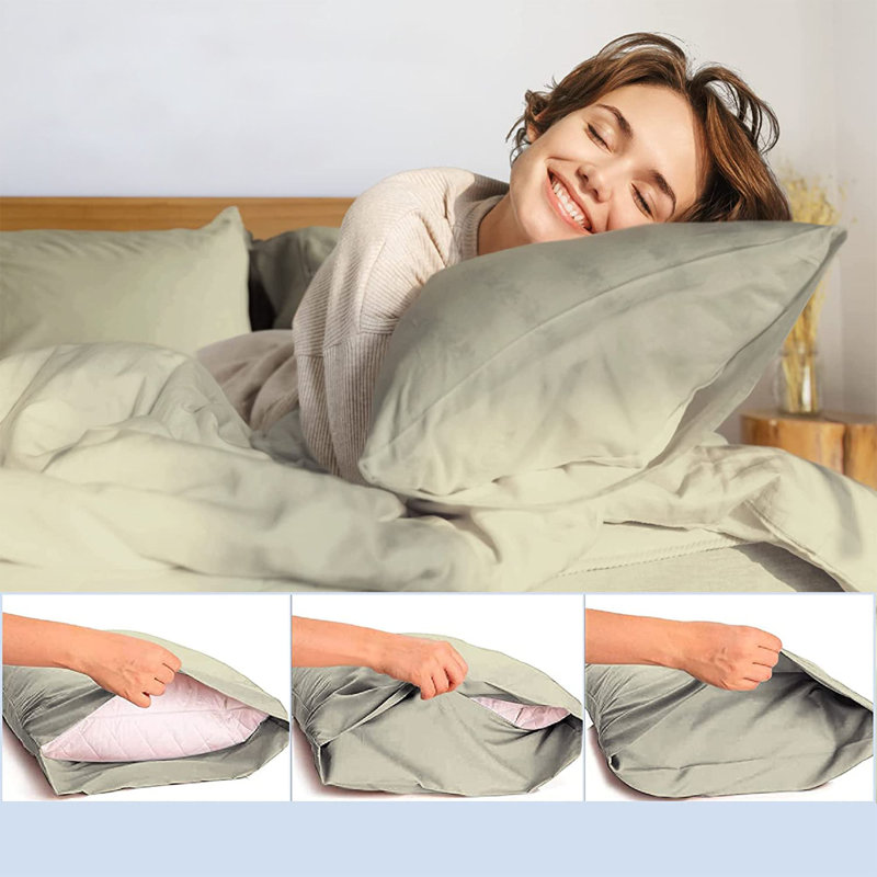 LuxClub 2 PC Light Taupe King Performance Microfiber Solid Pillowcase Set, Light Taupe, King Pillowcase
