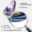 Bleu, or et mauve Splash Paint IV - Abstract Spirals Boomerang Shape-108142442