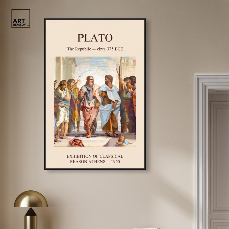 Affiches d'art sur toile World of Plato's Republic par Art Remedy, H 46 po x l 31 po, Cadre noir
