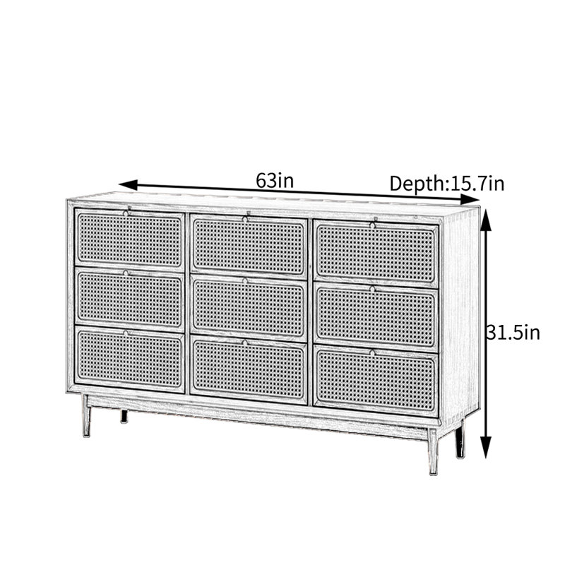 Buffet Modern, Couleur bois Walunt