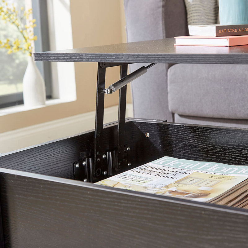 Alrun Coffee Table with Lift-up Storage, Black