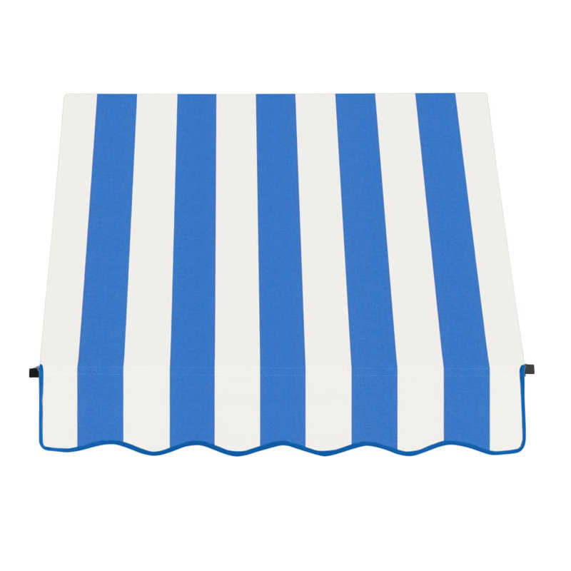 Awntech Santa Fe Acrylic Fabric Fixed Awning with Iron Rope Arms, 44" H x 40.5" W x 24" D, Bright Blue/White Stripe