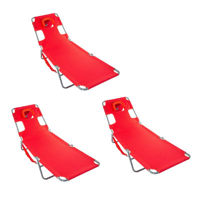 Ostrich Chaise Lounge Folding Portable Sunbathing Beach Chair by Ostrich