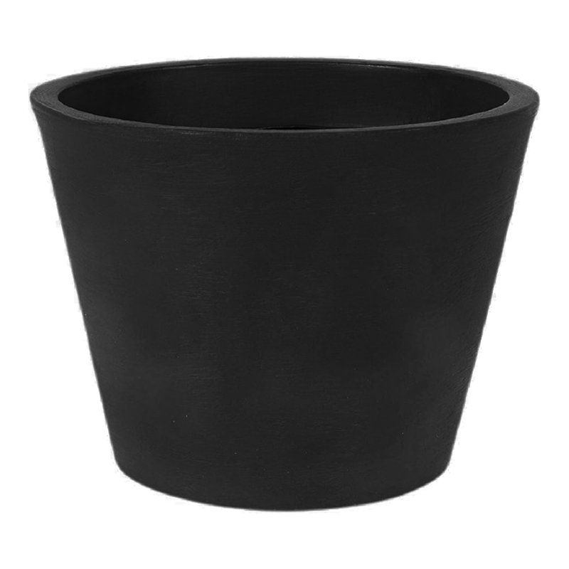 Ebern Designs Eco-friendly Round Pot Planter, Cozumel. Indoor/outdoor Use, Four Season Use, Black