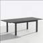 Table de salle à manger d'extérieur en aluminium 63 "à 92", table de patio grise toutes saisons
