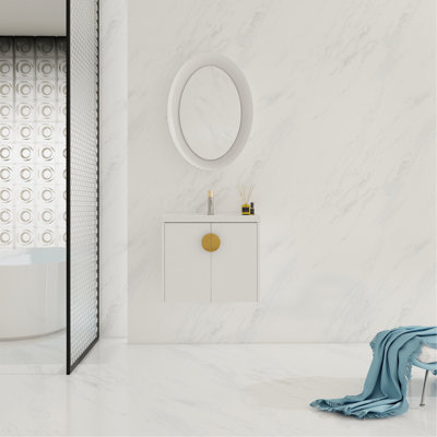 Meuble-lavabo luxueux avec portes et lavabo à fermeture douce, pour petits espaces