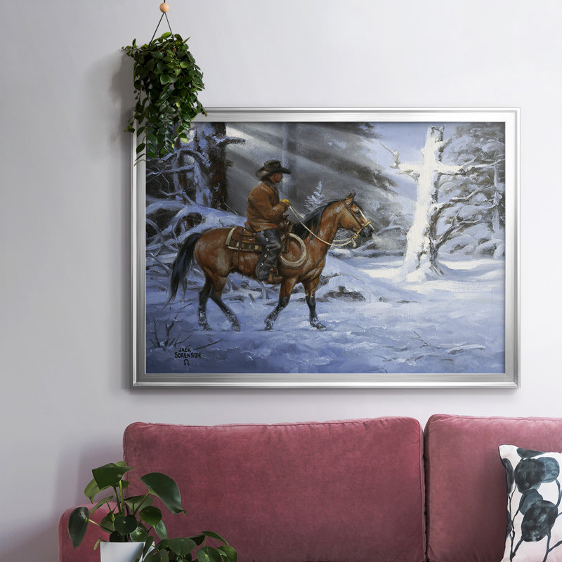 Silent Night, Holy Night, reproduction d'art sur toile, Argent, H 26 po x l 38 po x P 1,5 po