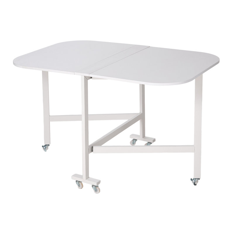 Oval Metal Base Dining Table, White, White
