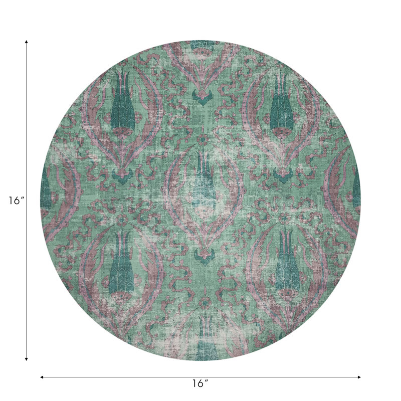 Byzantine Jewel Pebble 16" Vinyl Placemat, Green