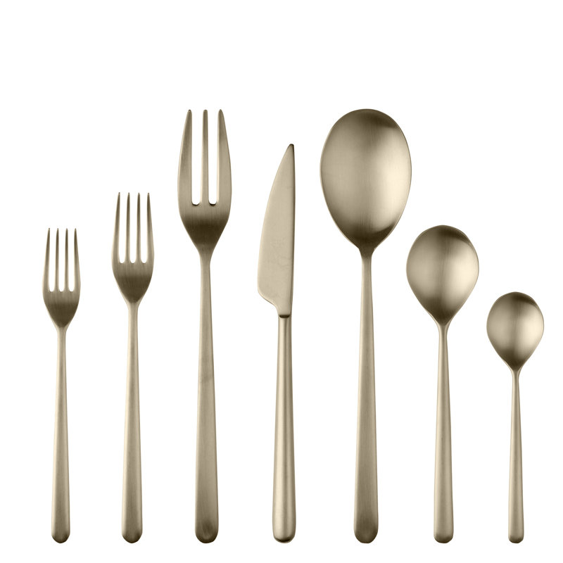 Ensemble de couverts Linea - 32 pièces - Champagne glacé, Champagne givré