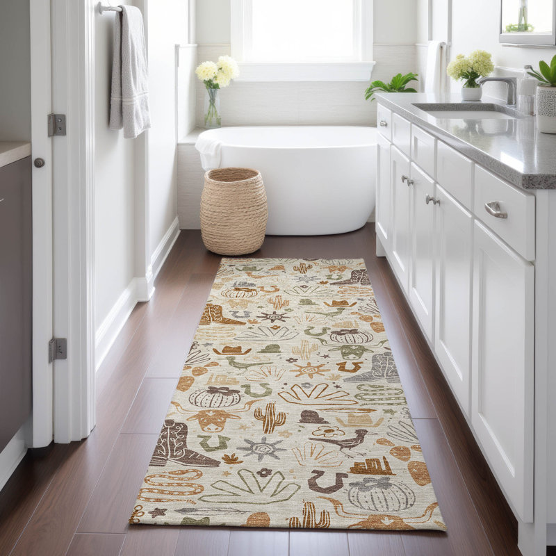 Tapis intérieur / extérieur lavable à la machine pour enfants Chantille ACN2512, Beige