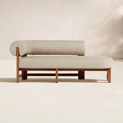 Principato 33.5'' Outdoor Teak Chaise Lounge