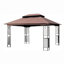 Abri de jardin extérieur 13 x 10 avec pieds et toit en fer stable - filet de construction de patio brun