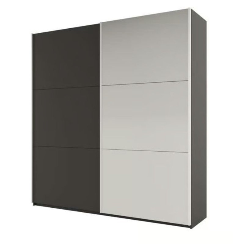 Manufactured Wood Wardrobe, 244cm H x 200cm W x 65cm D, Bold Graphite