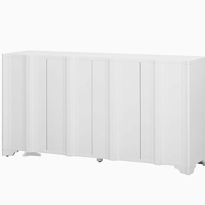 4-Door Sideboard Adorned with Intricate Linear Accents