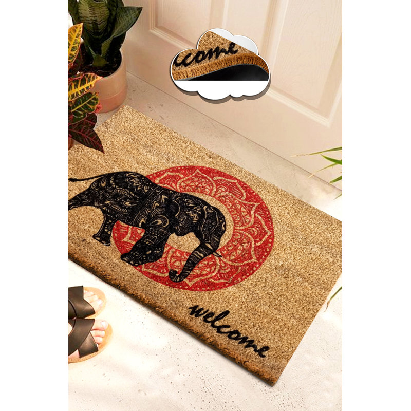 Paillasson Coco Durable, 100% coco, 15,7 po x 23,6 po | Épaisseur: 0,7 à 0,9 po, revêtement antidérapant en PVC | Facile à nettoyer, lavable à la machine à 86 ° F | Idéal pour les vestibules, design élégant et écologique