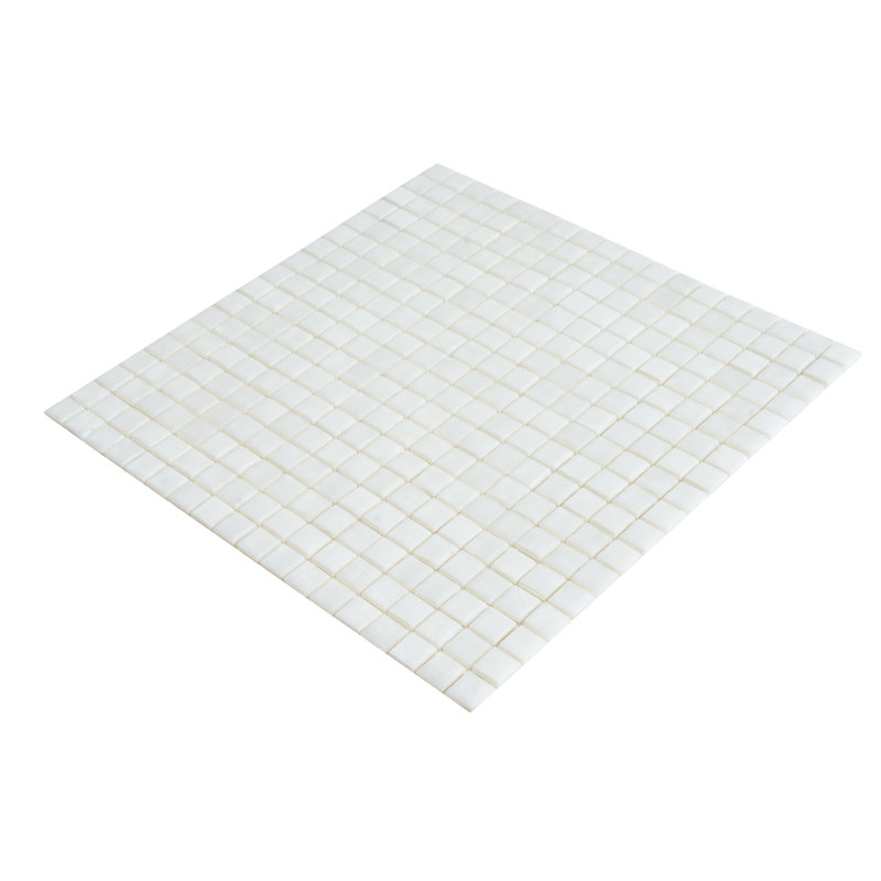 Skosh 0.6" x 0.6" Glass Grid Mosaic Wall & Floor Tile , Pearl White