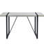 Structure de table et chaise en marbre gris texturé moderne avec base en métal robuste, ensemble de coussins confortables