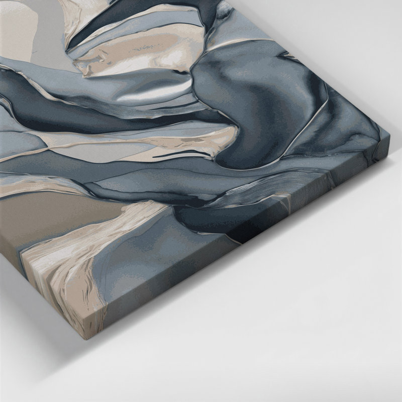 Aquarelle abstraite 19, art mural sur toile bleue, H 8 po x l 10 po