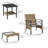 Square 2 - Person 23.2" Long Dining Set with Cushions