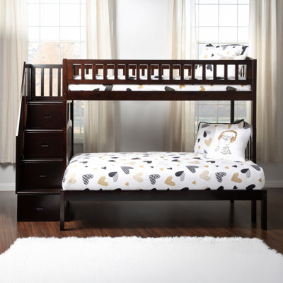 Jaxson Kids Solid Wood Staircase Bunk Bed with Storage