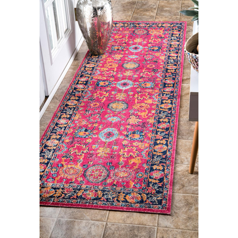 Ayush Oriental Cotton Area Rug, Runner 81 x 244cm