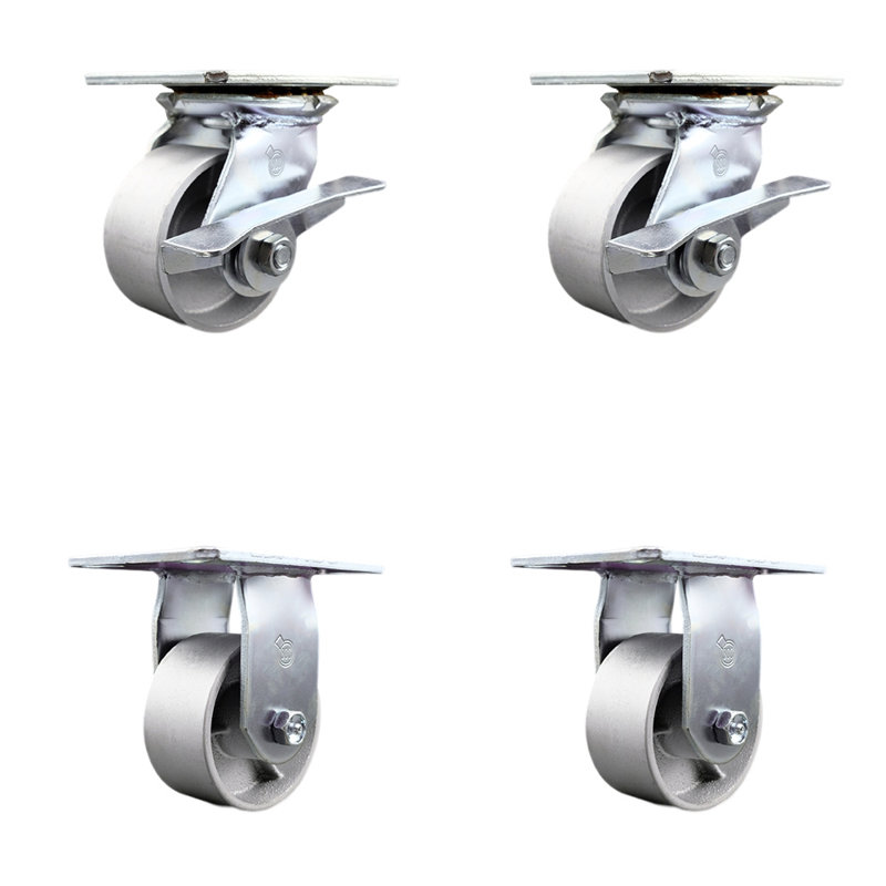 4 Piece Semi Steel Caster Set