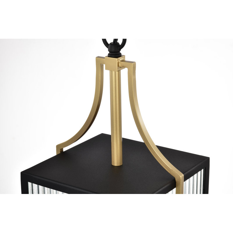 Holden - Hanging Pendant - Gold And Black Finish - Clear Glass