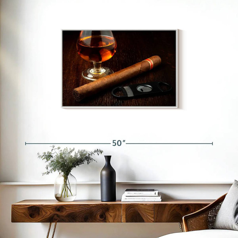 Verre de rhum, Cadre flottant blanc, 31 po x 21 po