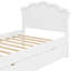 Lit plateforme en bois avec tête de lit, lit pliable ou tiroir de rangement, blanc-1799973805