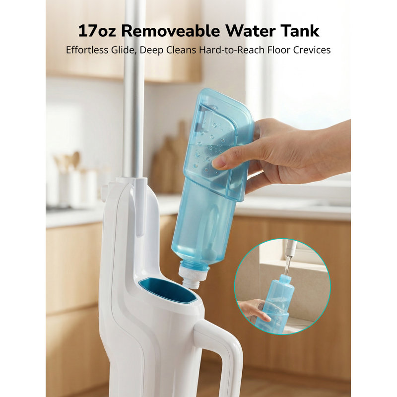 Balai à vapeur, nettoyeur vapeur portatif convertible 10 en 1 avec disques de nettoyage rotatifs, chauffe rapide en 15 secondes, deux modes vapeur et vaporisateur intégré, réservoir d'eau amovible de 500 ml, phare DEL, nettoyeur vapeur multi-surfaces pour parquet, carrelage, moquette et voiture
