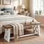 Banc de bout en bois massif avec base en X, banc d'appoint rustique pour chambre à coucher 55,12 po, facile à assembler