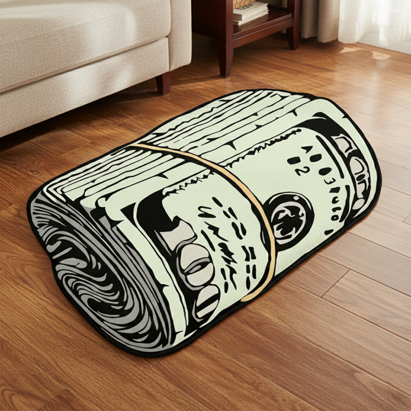 Hundred Dollar Bill Novelty Area Rug