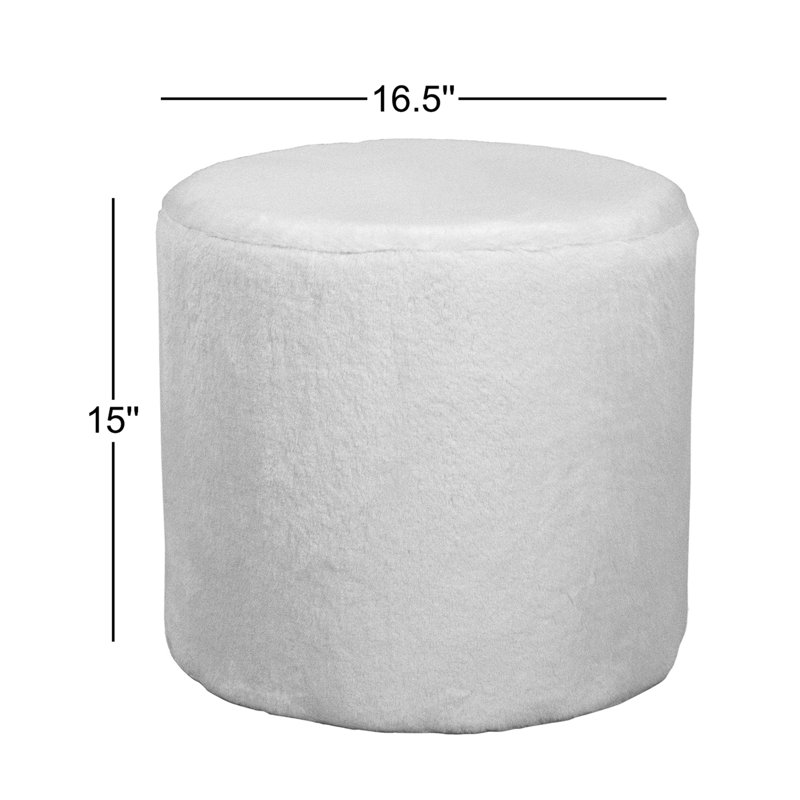 Roldao Upholstered Accent Stool, White