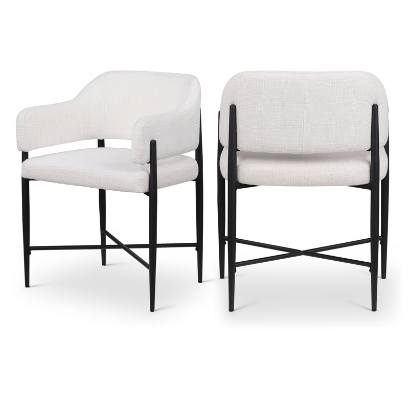 Jacenta Fabric Dining Chair, Cream Polyester Fabric