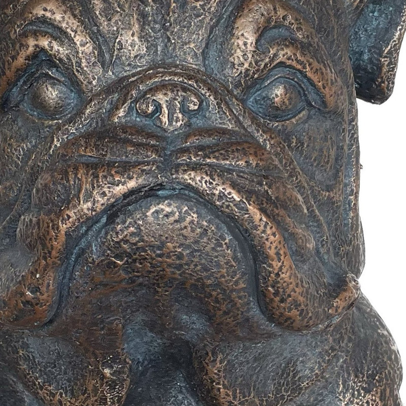 Statue d'extérieur 16 po Bulldog Bronze