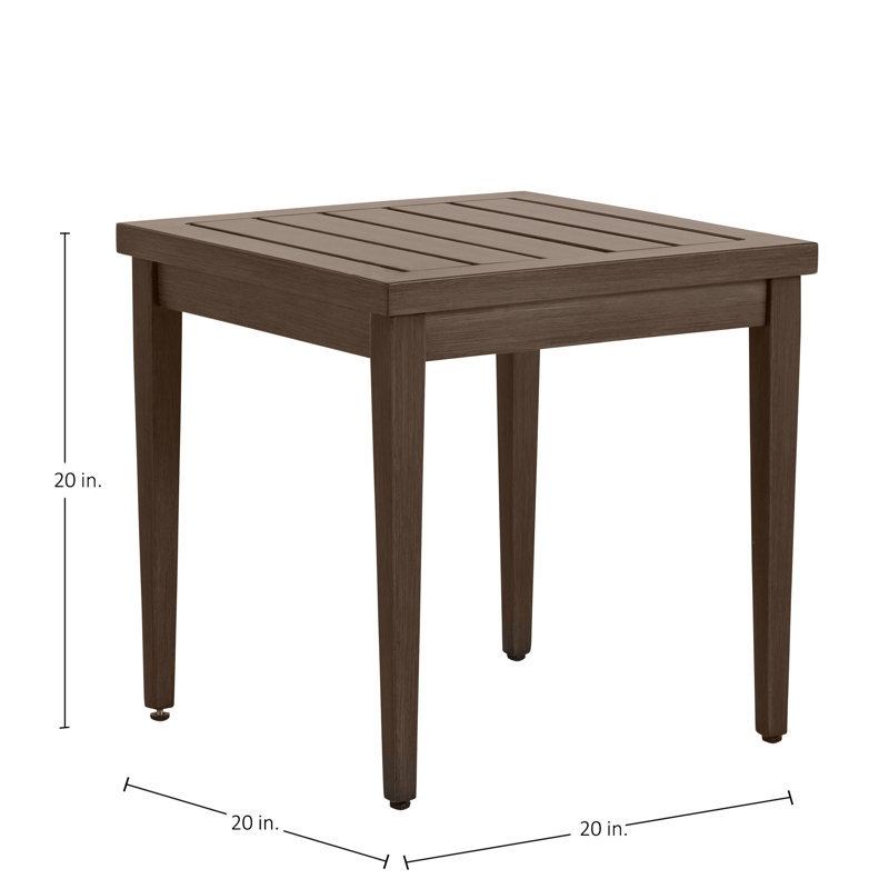 Brookings Wrought Aluminum Side Table, Oak