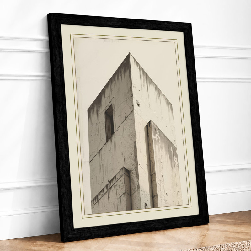 Concrete Tower Study Industrial - Framed Print, A2 - 59.4 x 42.0 cm, Black