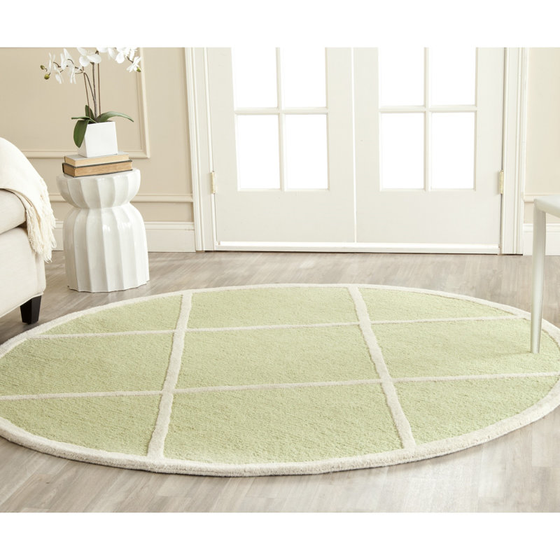 Sanyla Hand Tufted Wool Geometric Rug, Round 6'