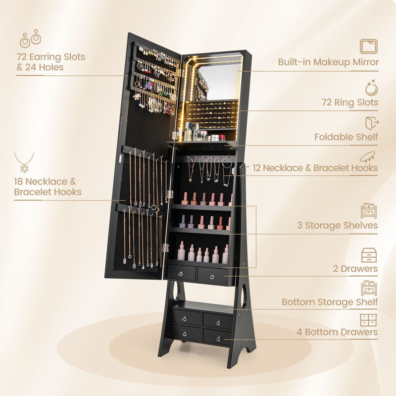 Freestanding Jewelry Armoire