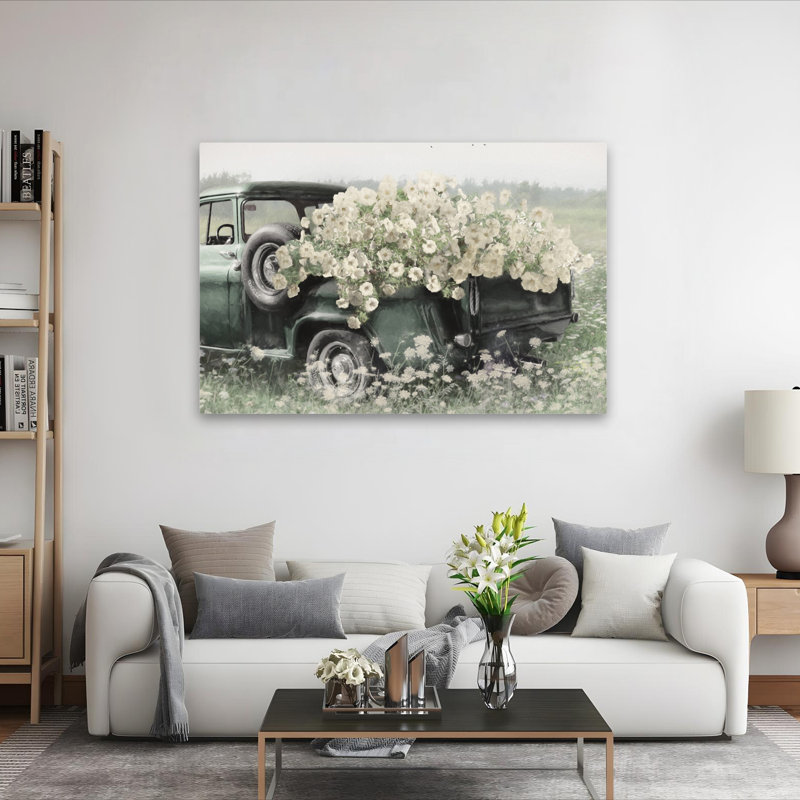 «Haul Full Of Sunshine» - Art rétro camion vert, H 40 po x l 60 po