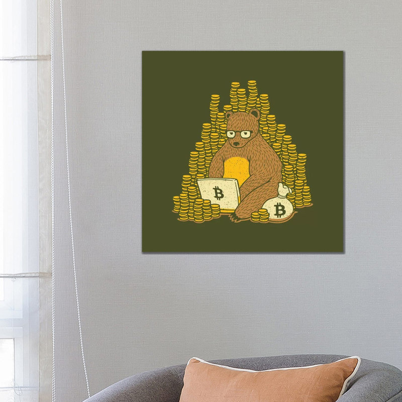 Bitcoin Miner Bear by Tobias Fonseca - Wrapped Canvas Gallery-Wrapped Canvas Giclée, 66.04 cm H x 66.04 cm W x 1.91 cm D