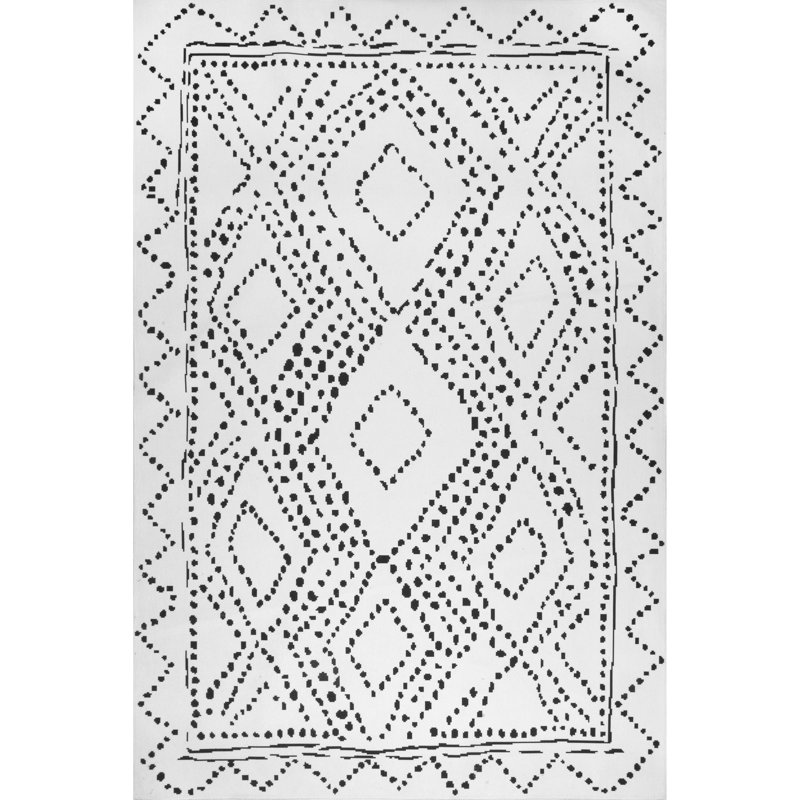 Mila SpinClean Machine Washable Diamond Trellis Area Rug, Rectangle 4' x 6'