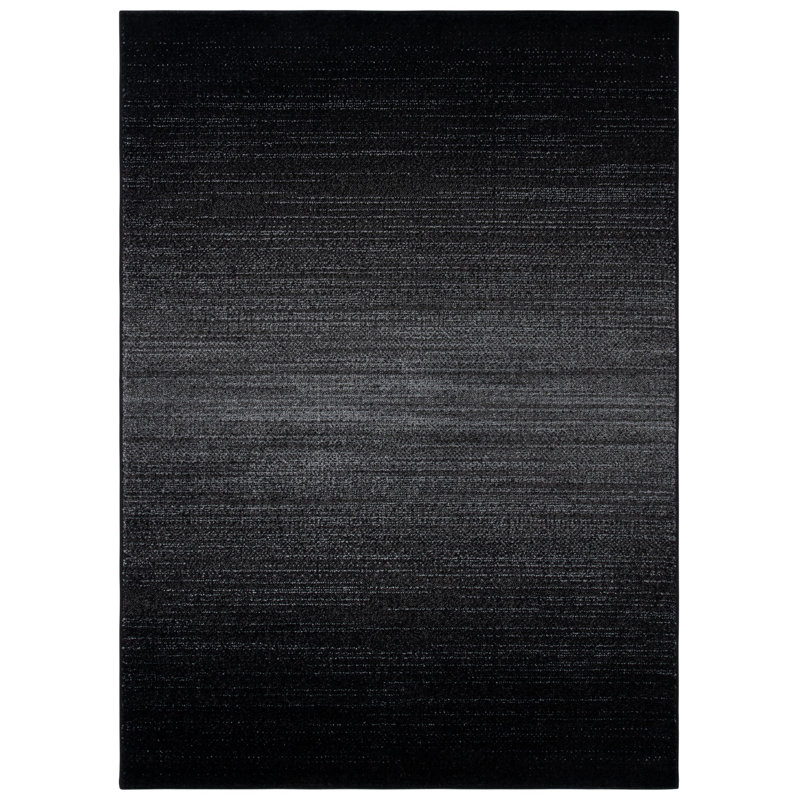 Tapis noir en polypropylène tissé à la machine Diez, Rectangle 2 pi 6 po x 4 pi